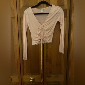 Luna Chix Women’s Sz XS Pink Ruching Balletcore Y2K Inspired Long Sleeved Top